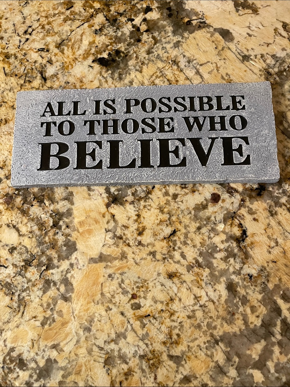 Inspirational 'Believe' Wall Accent Plaque in Dark Gray